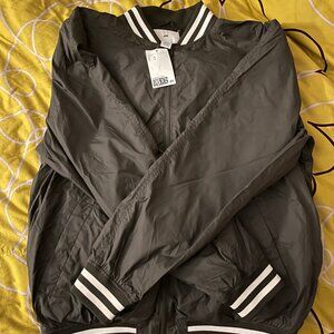 H&M varsity olive jacket